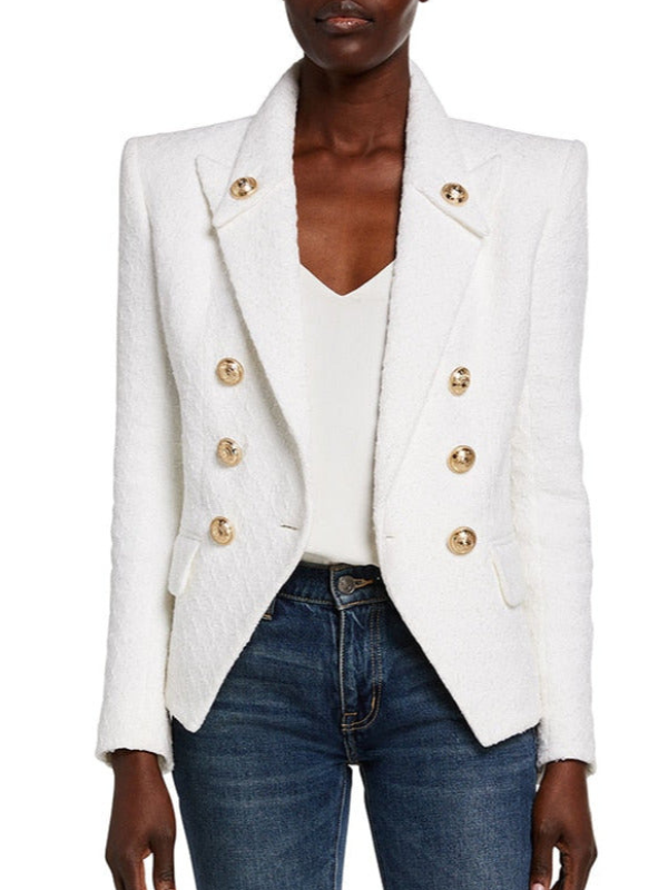 Blazer Feminino Tweed Branco - Angelica